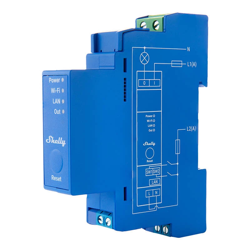 Relé semiconductor Shelly Pro 1 Azul 16A 110-240V Wi-Fi