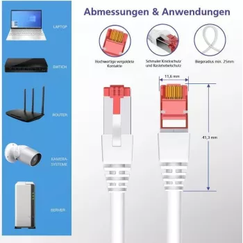 Cable de red Helos S/FTP (PIMF) CAT 6a 20 m