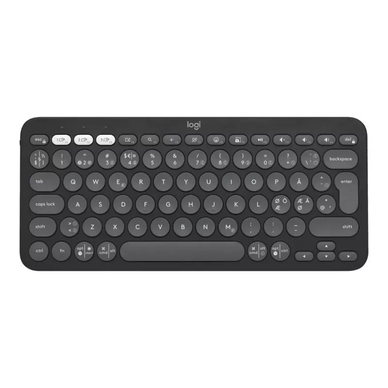 Logitech Pebble Keys 2 K380s – Teclado – inalámbrico – Bluetooth LE – QWERTY – Nórdico (danés/finés/noruego/sueco) – Tonal Graphite (920-011879)
