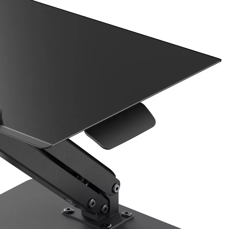 Soporte de escritorio Maclean para monitor o portátil, pistón de gas, para trabajar de pie y sentado, negro, MC-493