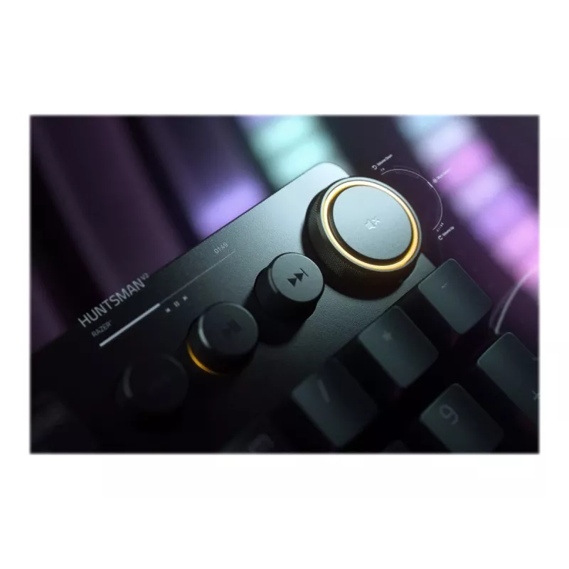 Teclado gaming con cable Razer Huntsman V2 — interruptores ópticos morados clicky, LED RGB