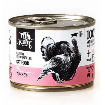 3COTY 07. Pavo - comida húmeda para gatos - 180g