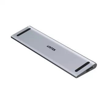 KVM-Switch Unitek D1106AGY01 Estación de acoplamiento USB-C Triple 4K con KVM, 3x USB-A, 5x USB-C, HDMI×2, DP×1, RJ-45, lector SD, 3840×2160@60Hz, Aluminio