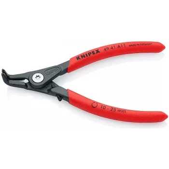 Alicate para anillos de seguridad Knipex 49 41 A11 apto para anillos exteriores 10-25 mm forma de punta acodada 90°