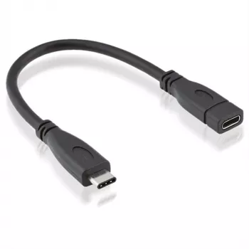 Roline - cable de extensión USB - USB-C (macho) a USB-C (hembra) - USB 3.1 - 15 cm - negro