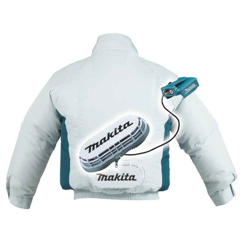 Makita | Chaqueta de ventilación a batería, Blanca, L