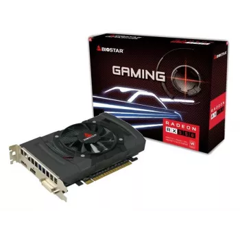 Tarjeta gráfica BIOSTAR Radeon RX 550 4 GB GDDR5, 1100 MHz GPU, 6000 MHz memoria, 128 bits, PCIe 3.0, ventilador único