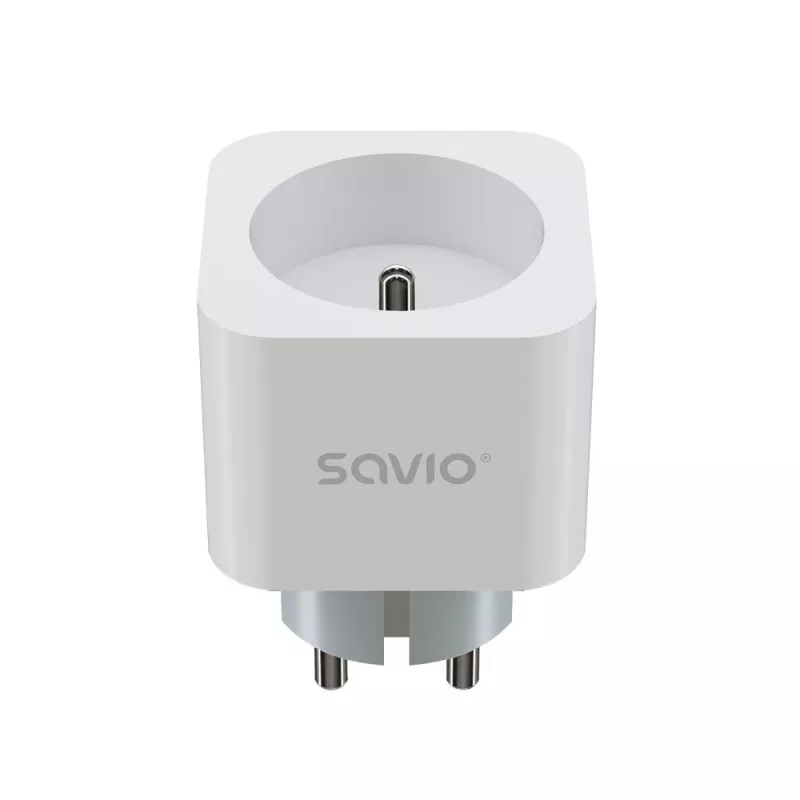 Toma de corriente inteligente SAVIO AS-01 16A Wi-Fi 2,4 GHz, conector tipo E/F, 220–240 V, 3680 W, blanca