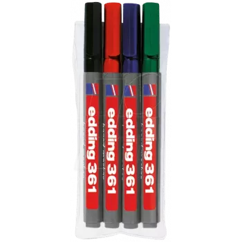 Rotuladores Edding 361 4 uds. rotuladores de fibra negro azul verde rojo