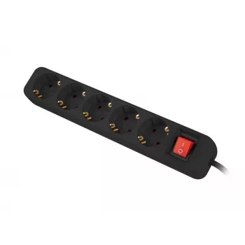 Alargador de corriente Lanberg PS1-05F-0300-BK 3m 5 tomas interior negro