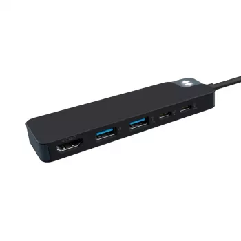 Hub USB-C HYPER HD4101BKGL – 5 puertos (USB-C, USB 3.2 Gen1 Type-A, HDMI 4K), 5000 Mbit/s, negro