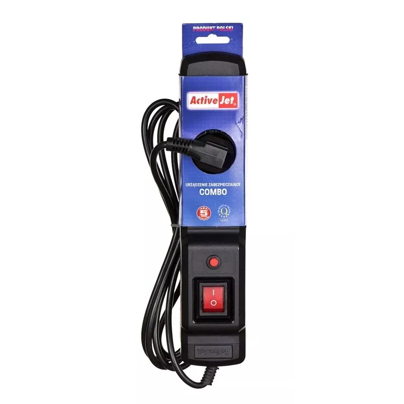 Regleta con cable Activejet COMBO 3GN 5M negra