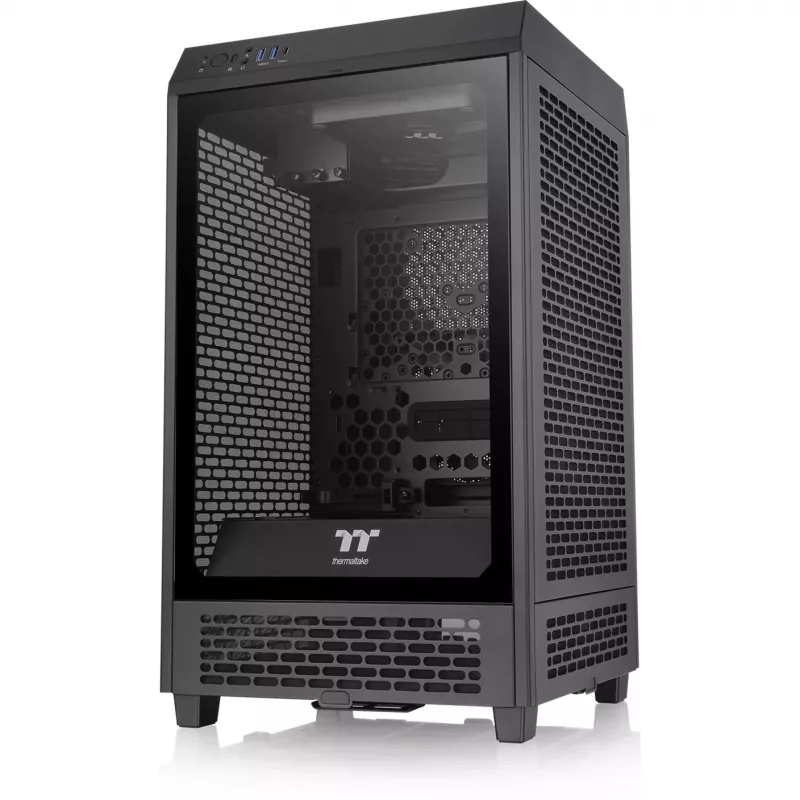 The Tower 200, caja de torre negra, cristal templado