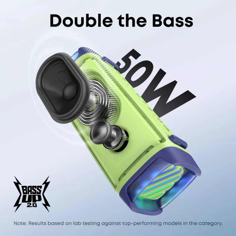 Altavoz portátil Anker Soundcore Boom 3i — 50 W, Bluetooth, resistente al agua, verde
