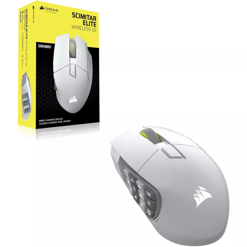 Ratón Corsair Scimitar Elite Wireless SE gaming diestro RF Wireless Bluetooth 33000 DPI