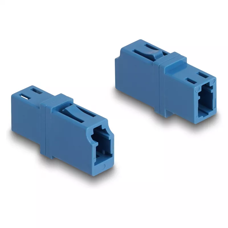 DeLOCK acoplador de fibra óptica LC simplex conector hembra a conector hembra LC simplex UPC azul