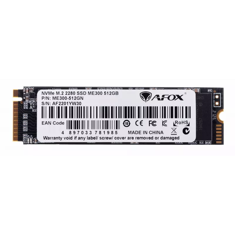 AFOX ME300-512GN unidad SSD M.2 2280 512 GB PCIe 3.0 NVMe TLC