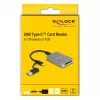 Lector de tarjetas DeLOCK USB Type-C CFexpress XQD aluminio gris 10000 Mbit/s