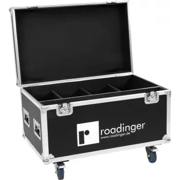 Flightcase Roadinger 31005229 para 4× LED IP Atmo Blinder — funda protectora para el transporte, inserciones de espuma