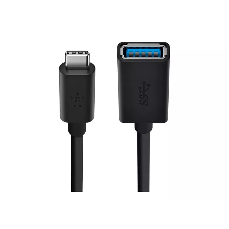 Belkin adaptador USB 3.0 de USB-C a USB-A, 5 Gbps, negro