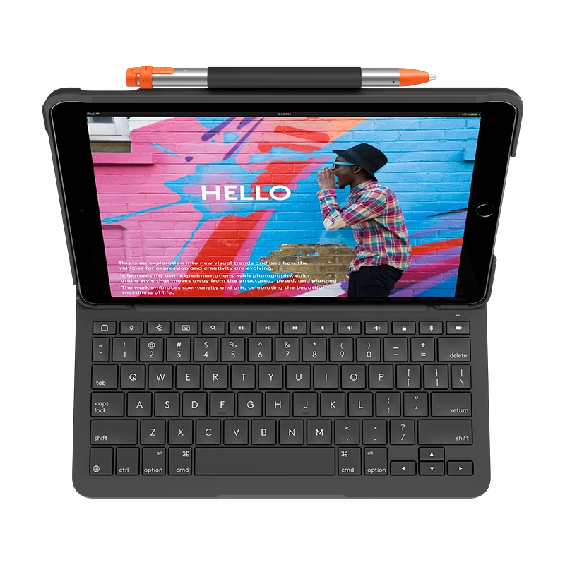 Teclado Logitech folio delgado para iPad (7.ª, 8.ª y 9.ª generación)