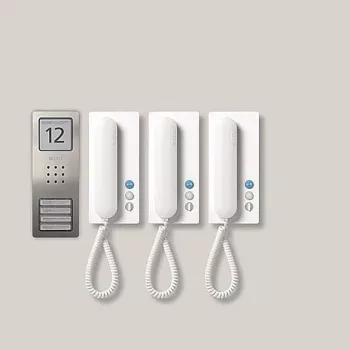 Siedle SET CA 812-3 E/W – con cable – acero inoxidable – blanco – pared
