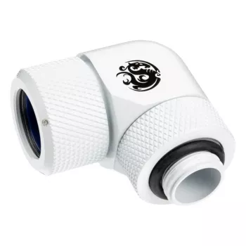 BitsPower BP-DWE90RMLA14 — Conector giratorio de 90° de latón, diámetro 1,4 cm, blanco