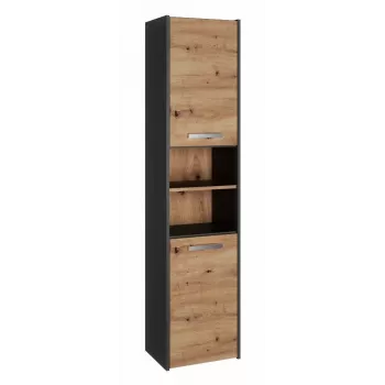 Armario alto de baño top e shop S40 ANTHRACIT/ARTISAN, de pie, 400×300×1700 mm, 6 estantes, 2 puertas