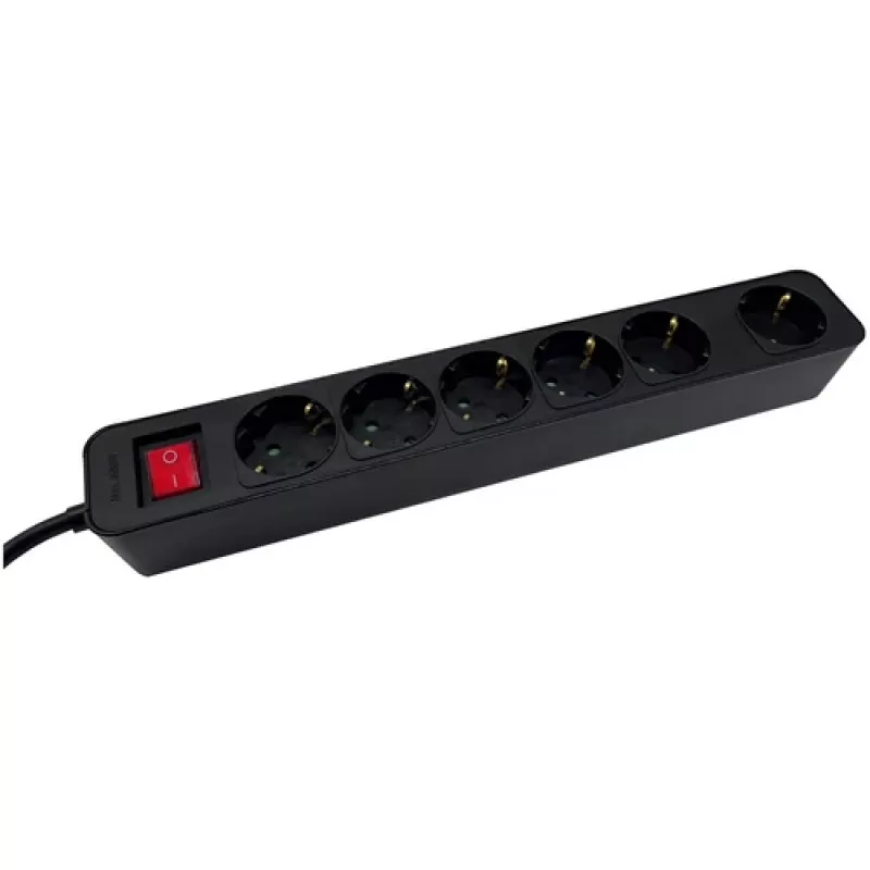 Regleta de alimentación M-Cab POW0027 3m 6 tomas AC 16A interior negro