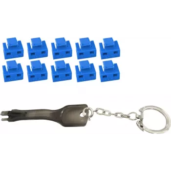 Bloqueador de puerto ShiverPeaks 08-01034 RJ-45 azul seguridad de red