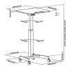 Mesa de ordenador portátil con ruedas, escritorio elevable de sentado a de pie hasta máx. 113 cm, inclinable hasta 30 grados, negro