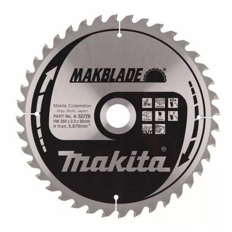 Hoja de sierra circular Makita MakBlade 26 cm 1 ud.