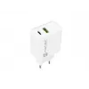 Cargador rápido de red NATEC RIBERA 12V 20W USB-C PD 3.0 + USB-A Samsung AFC blanco
