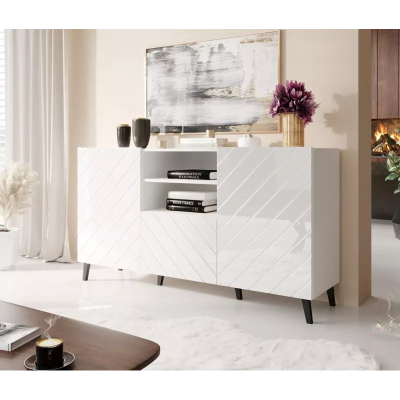 Cómoda ABETO 150x42x82 blanco brillante