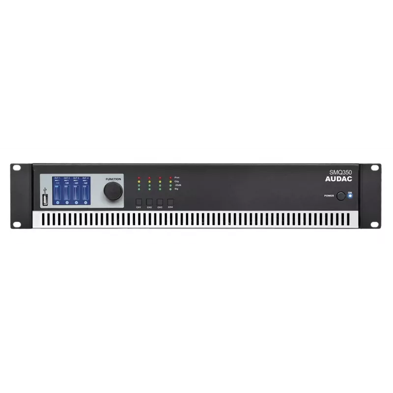 Amplificador de audio AUDAC SMQ350 Clase D 0.05% THD 95 dB SNR