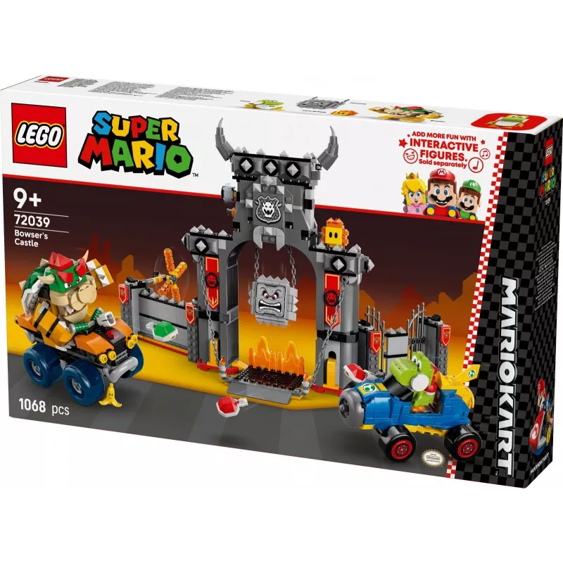 Juguete de construcción LEGO set 72039 Super Mario Fortaleza de Bowser con Mario Kart, set de juego interactivo