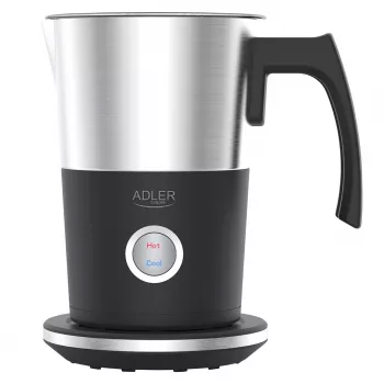 Espumador de leche automático Adler AD 4497 – acero inoxidable, 600W, 120 ml de espuma / 300 ml de calentamiento, caliente y frío