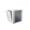Armario de red de pared SOMI Networks 22U 19 pulgadas con 45 cm de profundidad, puerta frontal de cristal, gris