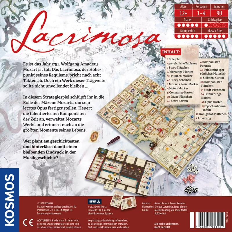 Lacrimosa, juego de mesa
