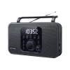 Muse M-091R radio portátil, FM/AM, pantalla LCD, alarma, entrada AUX, alimentación por red/pilas, negra