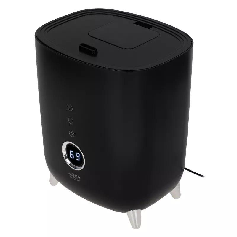 Adler | AD 7972 | Humidificador | 23 W | Capacidad del depósito de agua 4 L | Apto para habitaciones de hasta 35 m² | Ultrasónico | Potencia de humidificación 150-300 ml/h | Negro