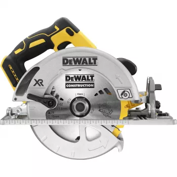 Sierra circular DeWALT DCS572NT — 18 V Li‑Ion, sin escobillas, hoja de sierra de 184 mm, profundidad de corte 58 mm (90°), inclinación 57°