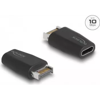 Adaptador DeLOCK USB 10 Gbps Type-E Key A conector macho a conector hembra USB Type-C negro