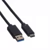 ROLINE - cable USB - USB Type-C (macho) - USB Type-A de 9 pines (macho) - 1 m (USB 3.1) - moldeado - negro (11.02.9011)
