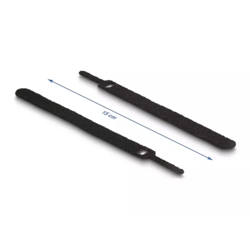 Bridas de cable de velcro DeLOCK 19010 150x12mm negro 10 uds.