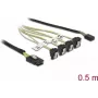 Cable Mini SAS SFF-8087 a 4x SATA 7-Pin en ángulo 0,5 m DeLOCK 85683