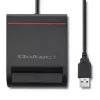 Lector de tarjetas ID QOLTEC Smart-Chip — USB, negro, 84,5×65×16 mm, 63 g