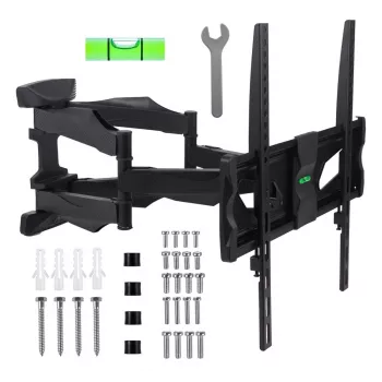 Soporte de TV de pared MACLEAN MC-781 para pantallas de 66–177,8 cm (26–70 pulgadas), inclinable -12–2°, VESA 100x100–400x400, carga máx. 45 kg, negro