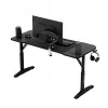 Escritorio gaming huzaro Hero 3.6 — rectangular 1400×600 mm, altura ajustable 560–790 mm, negro, patas en H, tablero de 15 mm