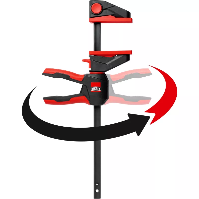 Sargento de una mano Bessey EZ360-30 300 mm alcance, 80 mm apertura, negro/rojo